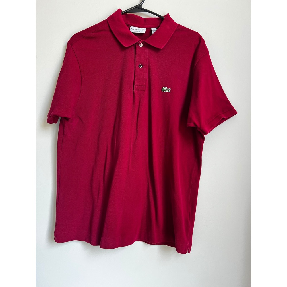 Lacoste Classic Fit Men's Short Sleeve‎ Polo Shirt - Red, Casual Sz XL